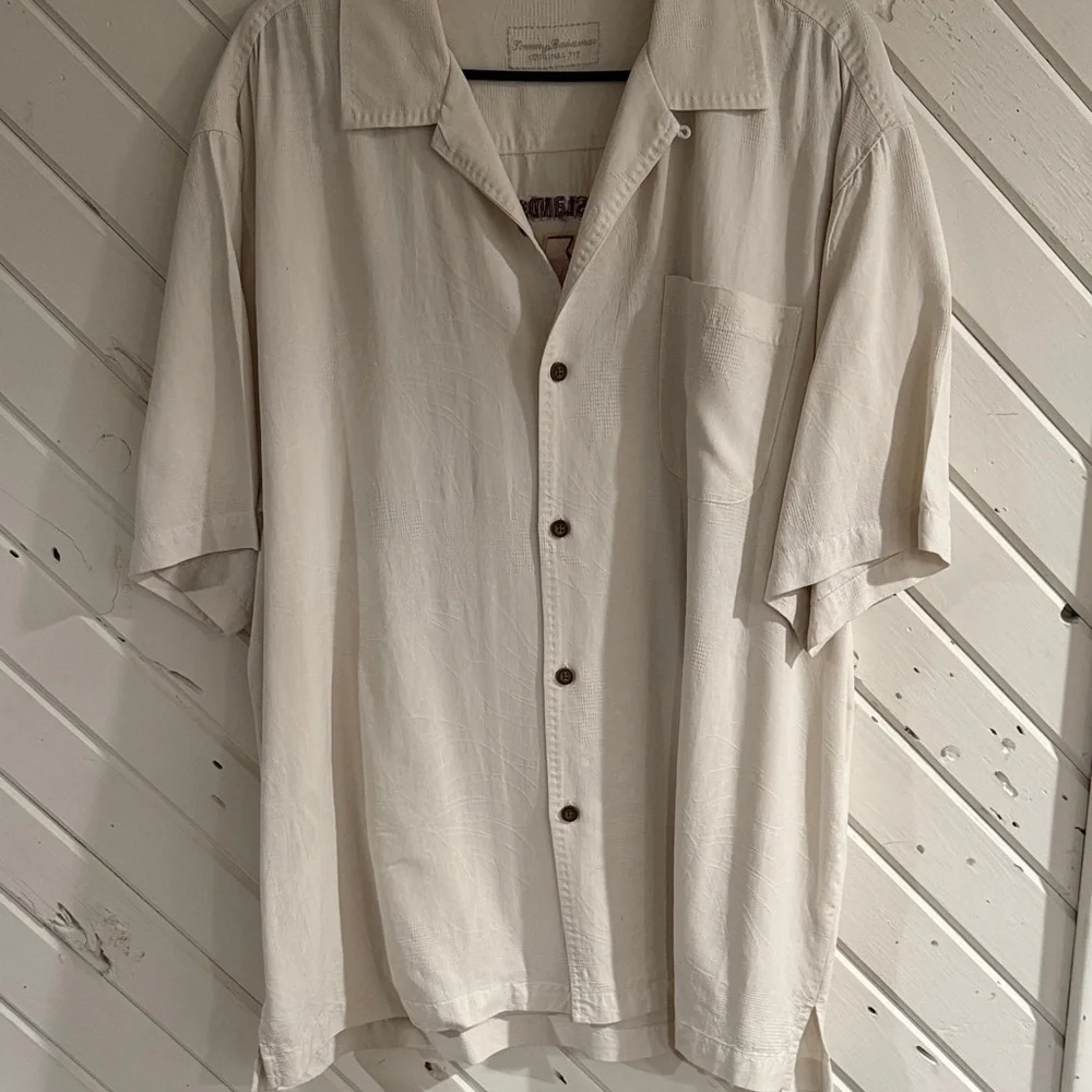 Tommy Bahama Cream Casual Button Down Shirt - Picture 2 of 4